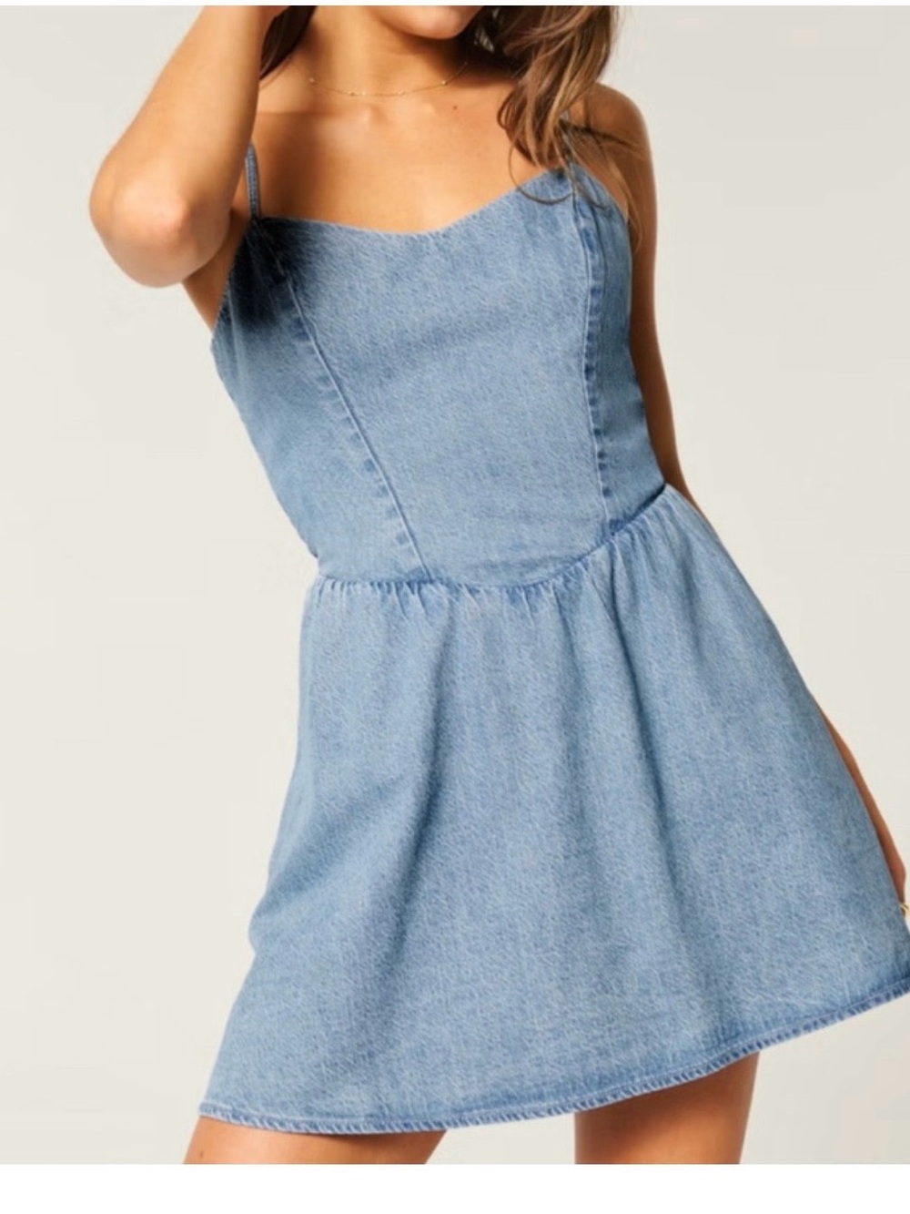 Hollister Denim Mini Dress with open tie back